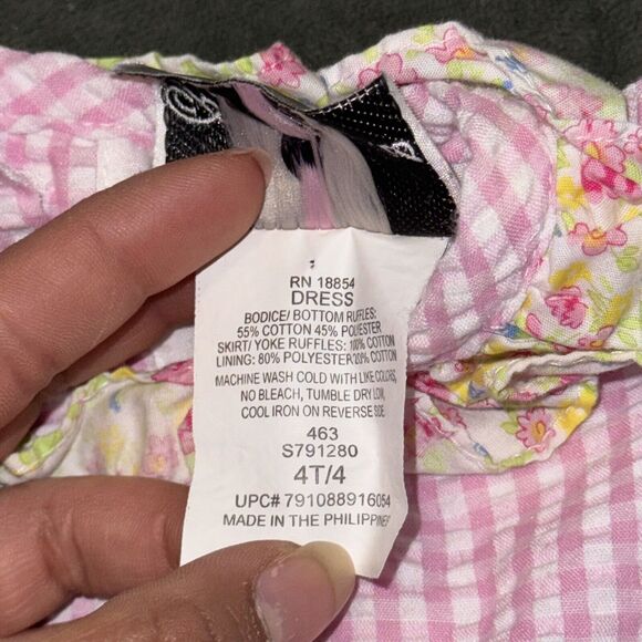 Rare Editions Fit & Flare Dress Youth Girls 4T Multicolor Plaid Tiered Ruffles - Picture 6 of 6